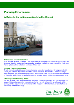 Planning Enforcement - Tendring District Council