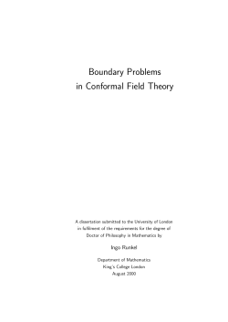 Boundary Problems in Conformal Field Theory
