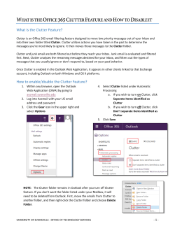 Office 365 Clutter Feature - Office of Technology Services