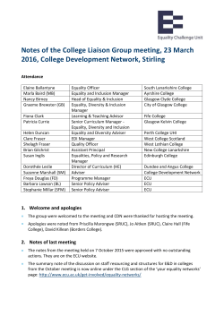 College liaison group notes - March 2016