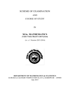SCHEME OF EXAMINATION AND COURSE OF STUDY IN M.Sc