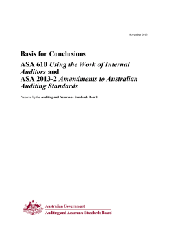 Basis for Conclusions: ASA 610 and ASA 2013-2