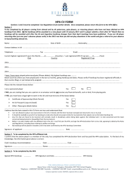 H.P.A.   C.V. FORM