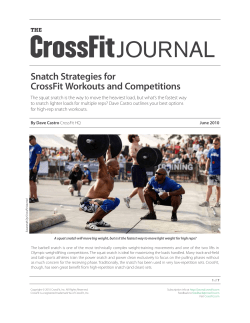 Snatch Strategies for CrossFit Workouts and Competitions