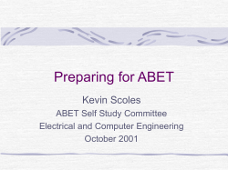 PowerPoint Presentation - Preparing for ABET