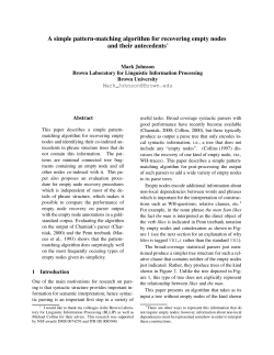 A simple pattern-matching algorithm for recovering empty nodes and