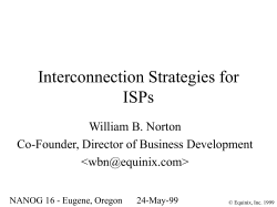 Interconnection Strategies for ISPs