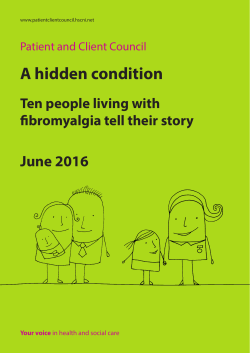 A hidden condition - Patient and Client Council