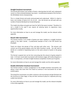 Straight knockout tournament