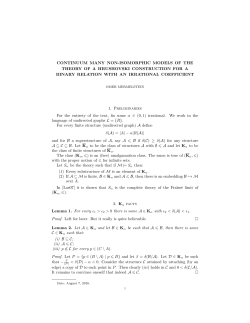 continuum many non-isomorphic models of the theory of