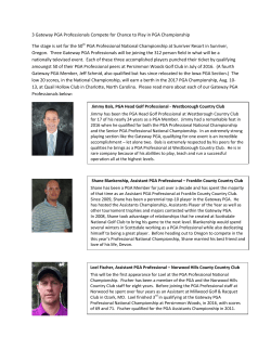 3 Gateway PGA Professionals Compete for Chance to Play in PGA