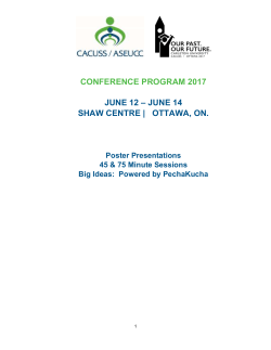 cacuss conference program 2017 - Canadian Association of College