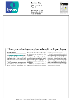 IRA says marine insurance law to benefit multiple players