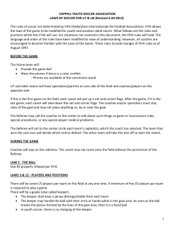 The rules of soccer are determined by FIFA