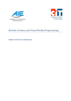 Bachelor of Games and Virtual Worlds (Programming)