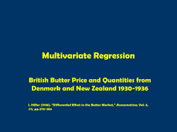 Multivariate Regression - Monthly British Butter Prices