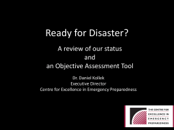 A review of our status - The Centre for Excellence in Emergency