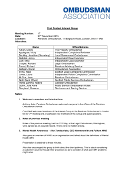 Note of meeting held on 27 November 2015