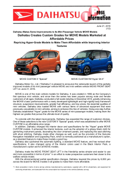 Daihatsu Makes Some Improvements to Its Mini Passenger Vehicle