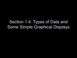 Section 1.4: Types of Data and Some Simple Graphical Displays