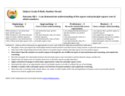 Grade 8 Math Rubrics - Living Sky School Division