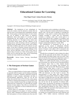 Educational Games for Learning