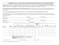 garretson ball association youth softball/baseball