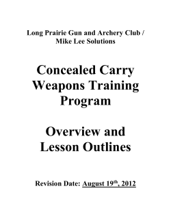 CCW Course Outline - Mike Lee Solutions