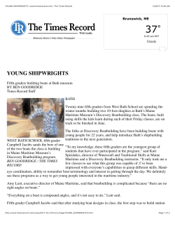 YOUNG SHIPWRIGHTS | www.timesrecord.com