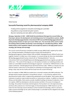 Successful financing round for pharmaceutical