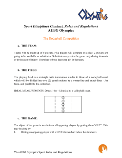 Sport Disciplines Conduct, Rules and Regulations AUBG Olympics