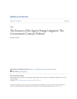 The Essence of the Agent Orange Litigation: The Government