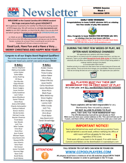 Newsletter - Coastal Carolina APA