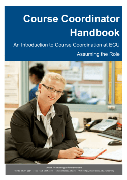 Course Coordinator Handbook- Assuming the Role