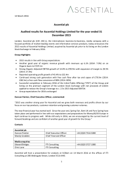 Ascential plc Audited results for Ascential Holdings Limited for the