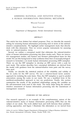 ASSESSING RATIONAL AND INTUITIVE STYLES