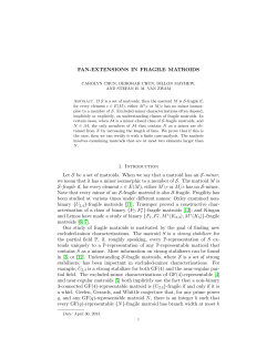 FAN-EXTENSIONS IN FRAGILE MATROIDS 1. Introduction Let S be