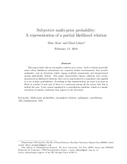 Subjective multi-prior probability: A representation