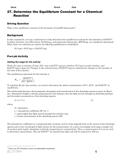 27. Determine the Equilibrium Constant for a Chemical Reaction
