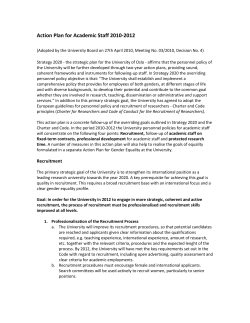 Action Plan for Academic Staff 2010-2012