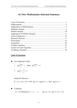 Limit of Functions