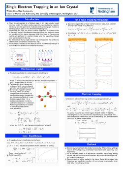 Introduction Ions` Equilibrium Ion`s local trapping frequency Electron