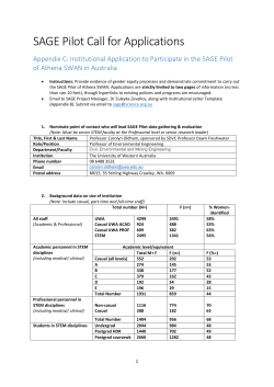 Appendix C: Institutional Application to Participate in the SAGE Pilot
