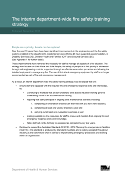 Interim department-wide fire safety training strategy