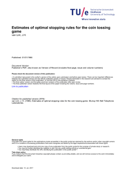 Estimates of optimal stopping rules for the coin tossing game