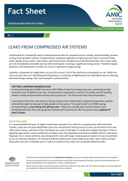 7 08 Fall leaks from compressed air systems Compressed air is