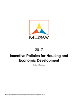 MLGW Incentive Policies for Housing and Economic Development