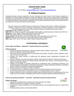 Sr. Software Engineer