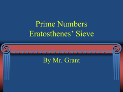 Prime Numbers Eratosthenes` Sieve
