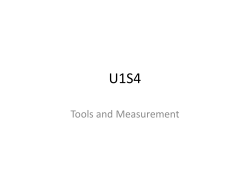 Tools, Measurement, and Safety